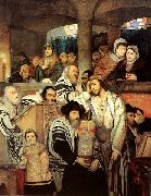Maurycy Gottlieb Jews Praying in the Synagogue on Yom Kippur oil painting reproduction